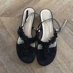 Kate Spade Black Fringe dressy Sandals
